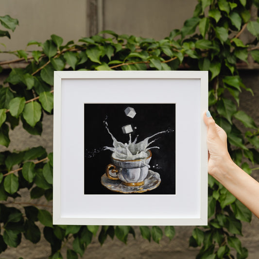 Mock up of original painting by Jessie Bettersworth of a tea or coffee cup