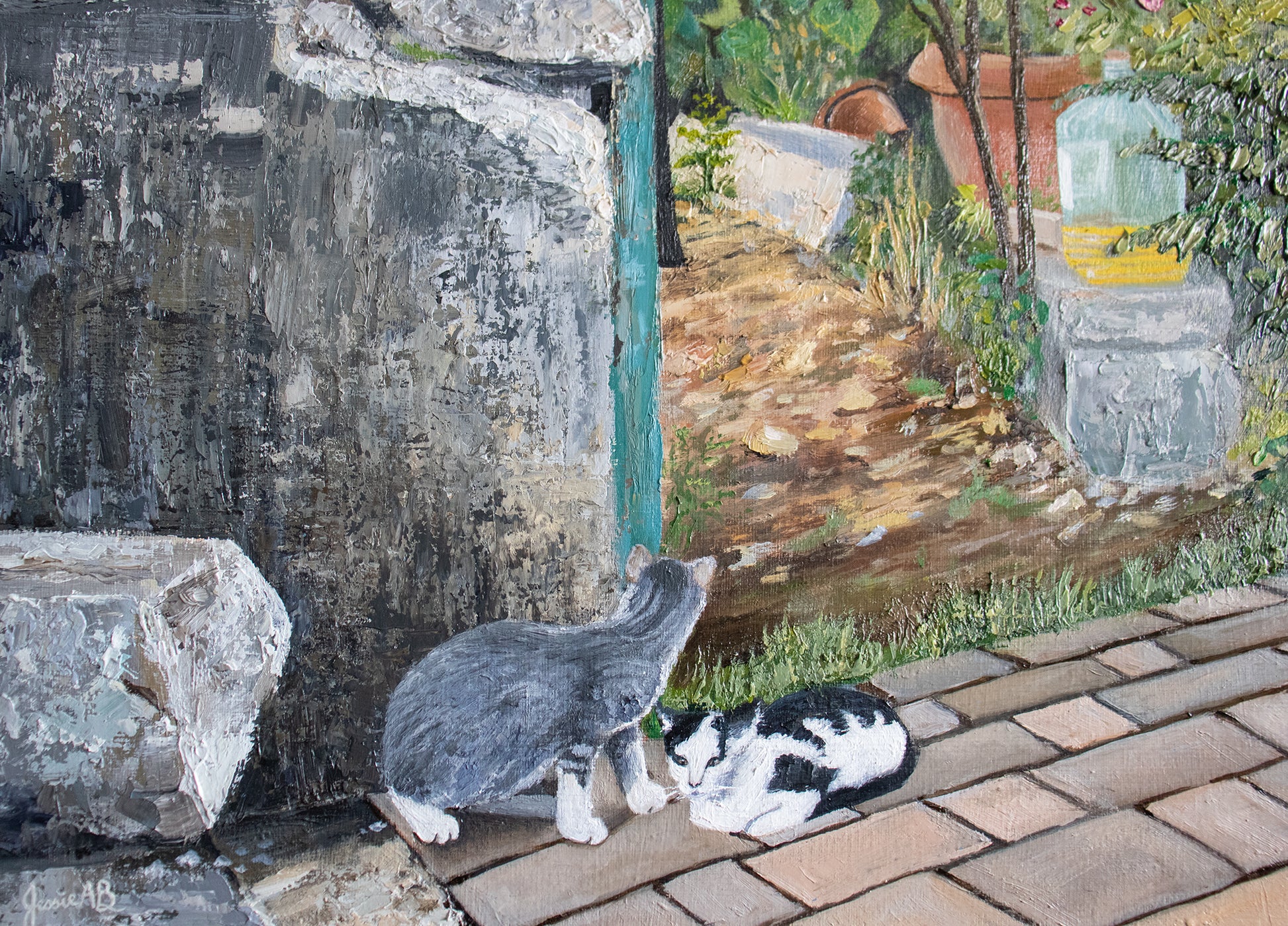Nature's Voice by Jessie Bettersworth close up detail photo of two playful cats