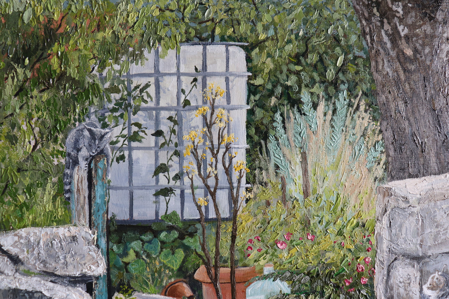 Nature's Voice by Jessie Bettersworth close up of overgrown garden detailed brushstrokes